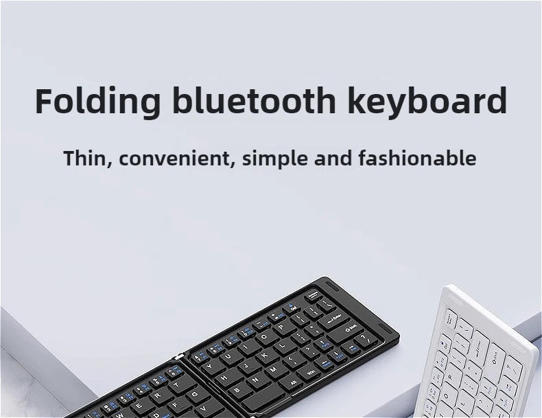 Mini Foldable Wireless Keyboard Slim Portable Bluetooth Keyboard Rechargeable Folding Keyboard - LKBA