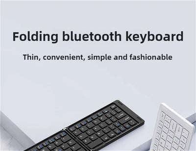 Mini Foldable Wireless Keyboard Slim Portable Bluetooth Keyboard Rechargeable Folding Keyboard - LKBA