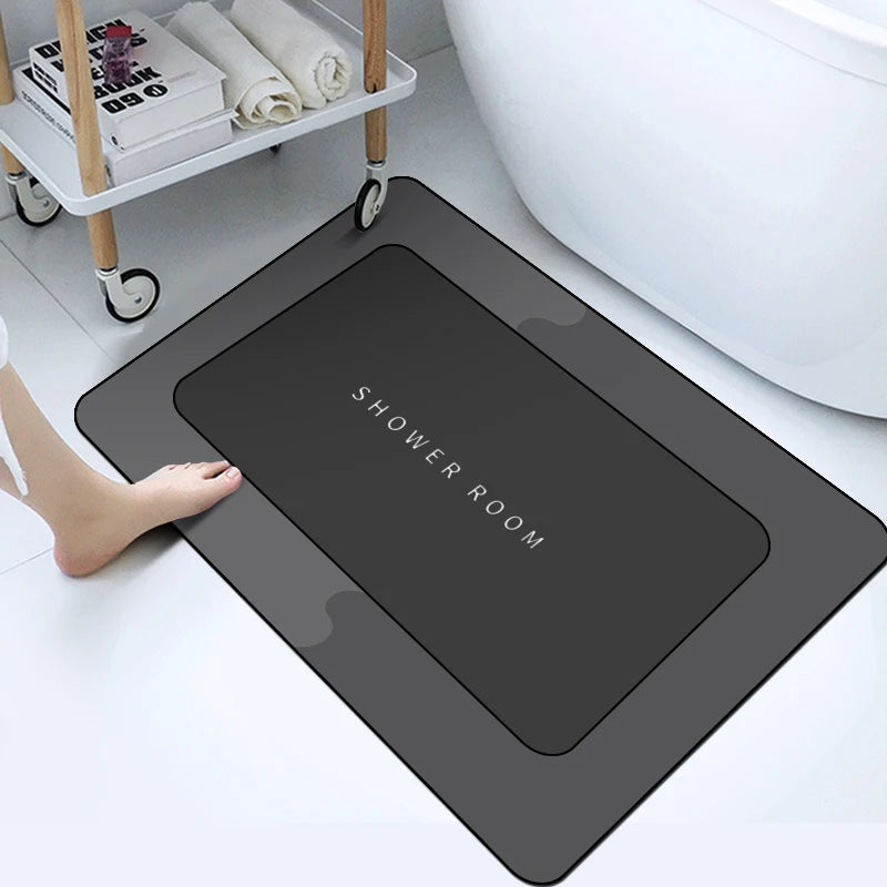 Super Absorbent Bathmat Quick Drying Bathroom Rug Non-Slip Entrance Doormat Floor Mats Toilet Carpet Bath - LKBA