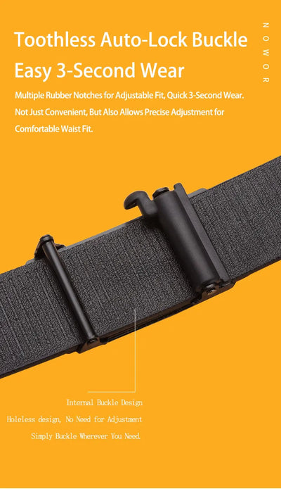 New Men's Toothless Automatic Buckle Belt - Casual & Business Versatile Waist Belt, Stylish & Trendy for Young Adults - LKBA