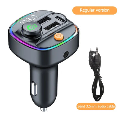 Bluetooth 5.3 FM Transmitter Handsfree Car AUX Radio Modulator MP3 Player with 22.5W & PD30W Fast Charge Adapter Car Accessories - LKBA
