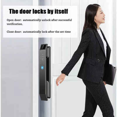 3D Face Recognition Unlock Digital Door Lock With Camera FIngerprint Password Unlock Keyless Electronic Door Lock - LKBA