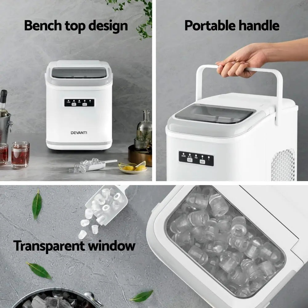 Maker Machine, Portable Ice Machine, 6-Min Quick Ice, Self Cleaning, 1.3L Water Tank, Ideal for Home, Office & Camping - LKBA