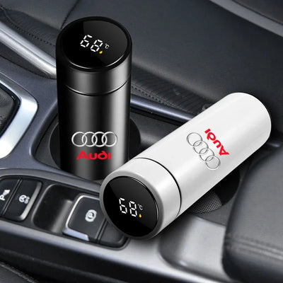 New Car Smart Thermos Bottle Temperature Stainless Travel Mug Emblem For Audi A7 A8 A3 A4 A5 A6 TT Q3 Q5 Q7 A1 B5 B6 B7 B8 B9 8P - LKBA