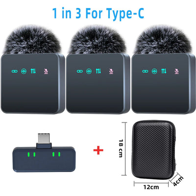 1 In 4 Pink Noise Canceling Lavalier Microphone With Windproof Cap Wireless Mute Function For Cell Phone Portable Audio Video - LKBA