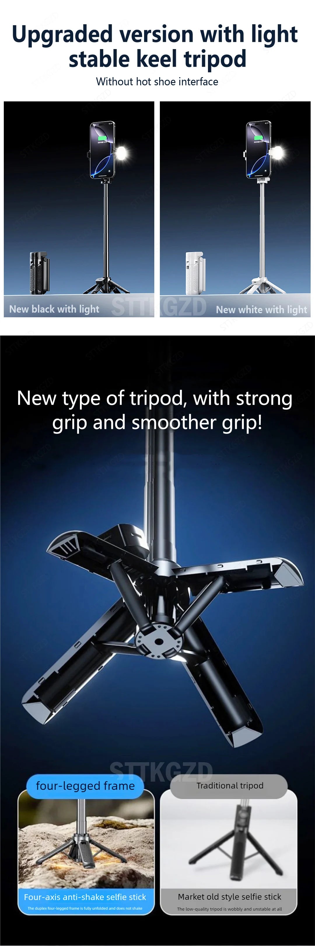 Super Mini Selfie Stick Phone Holder Shooting Bluetooth Remote for Live Broadcast - LKBA