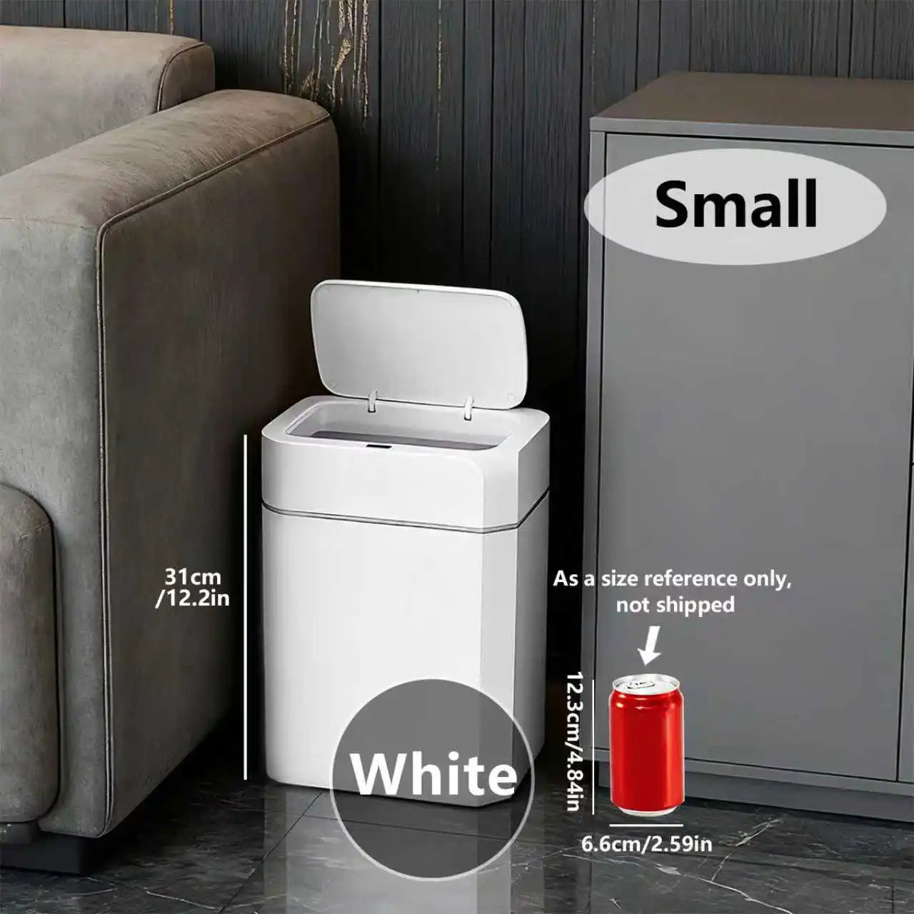 TOKA 2Pack Smart Sensor Trash Can with Lid Suitable for Bathroom Kitchen Bedroom Office Home - LKBA