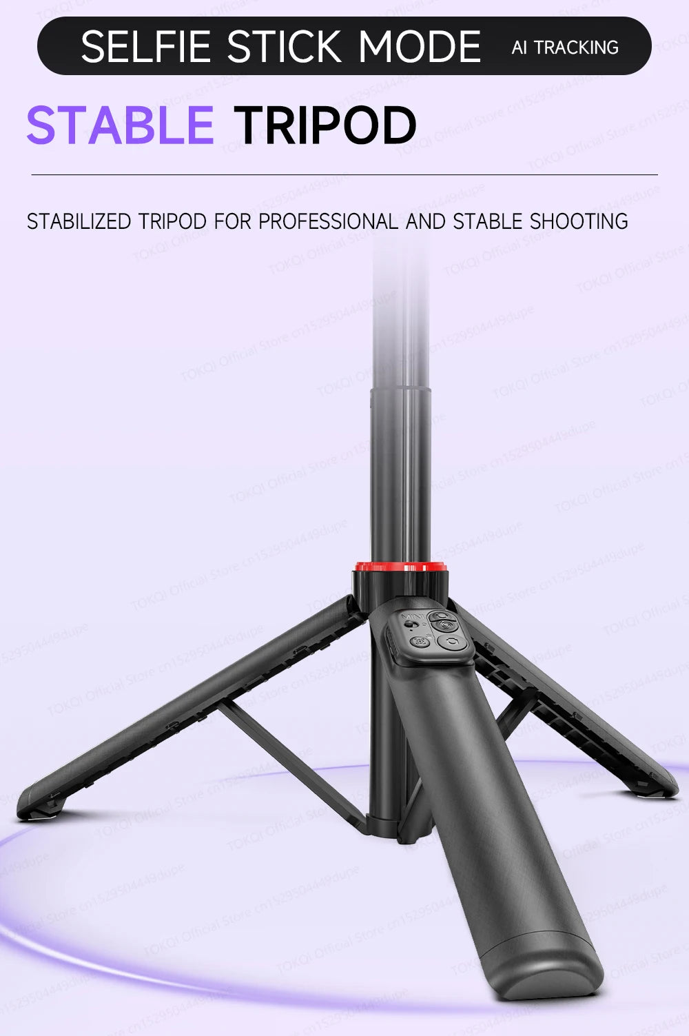 C22 AI Face Tracking Handheld Gimbal Stabilizer 360° Rotation Shoot Selfie Stick Tripod - LKBA