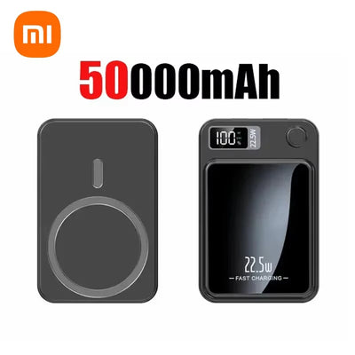 200000mAh Magnetic Power Bank Wireless Fast Charger for Mag safe Portable Auxiliary Battery - LKBA