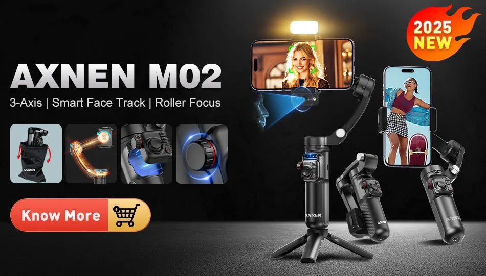 M02 Gimbal Smartphone Stabilizer 3-Axis Anti-shake Video Record Handheld Selfie Gimbals - LKBA