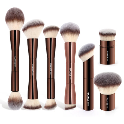 Makeup Brushes Double Head Foundation Powder Concealer Blusher Bronzer Makeup Brush Soft Fiber Hair - LKBA