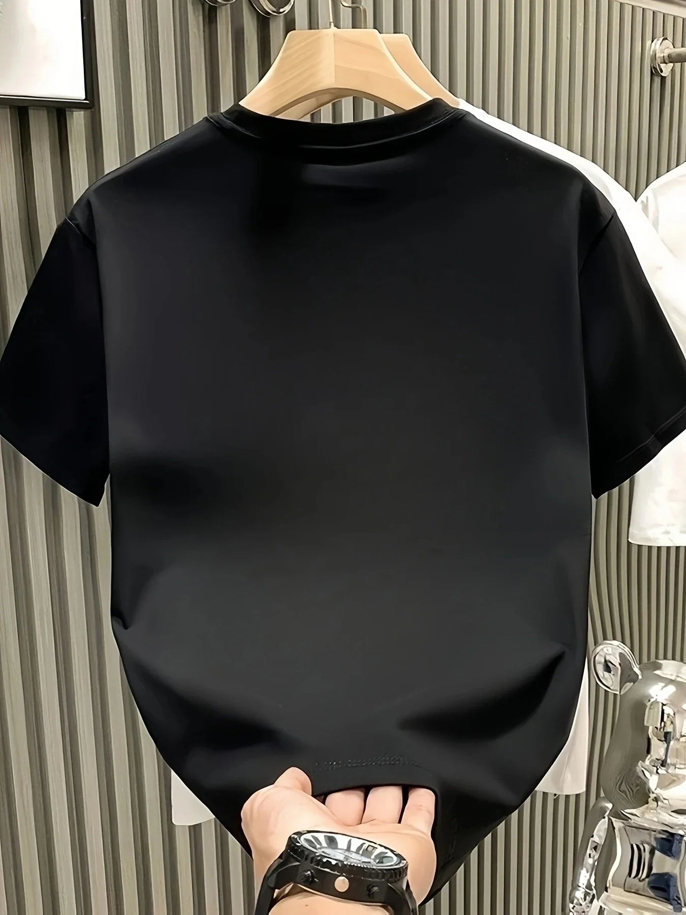 Plus Size Men's Calvin Style T-Shirt White Cotton Short Sleeve with Gold K Print Fashion Casual Tee Big and Tall Clothing - LKBA