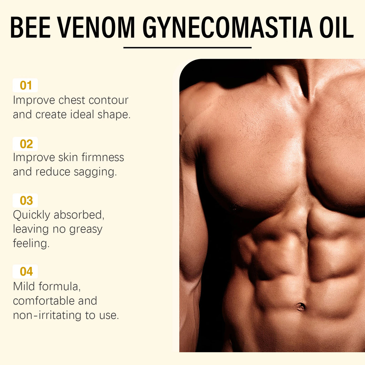 Man Chest Firming Oil Gynecomastia Tightening Remove Excess Fat Strengthen Chest Muscles - LKBA