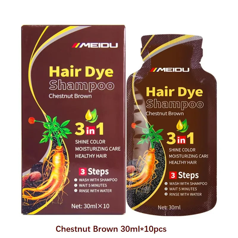 30ml/500ml 3-in-1 Quick Hair Dye Shampoo Natural Black Herbal Hair Dye Moisturizes Mild Hair Dye Conditioner Hair Care Products