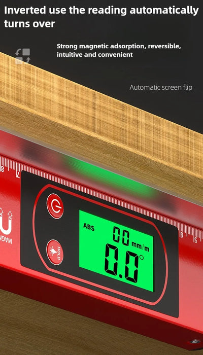 30/40/50cm Electronic Digital Display Level Ruler Magnetic Angle Meter Aluminum Alloy Level Protractor Inclinometer 90 Degree - LKBA