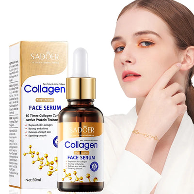 1/2/3pcs SADOER Collagen Face Serum skincare Facial Essence Liquid Anti-aging Moisturizing Nourishing Facial Serum Skin Care - LKBA