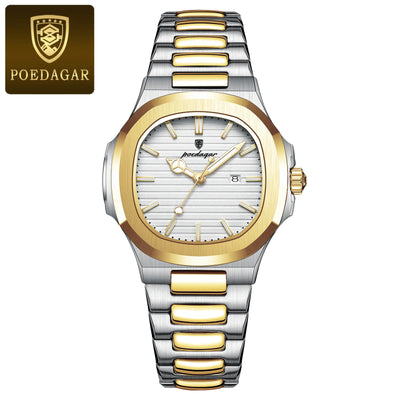 POEDAGAR Luxury Square Watch for Woman Waterproof Luminous Date Ladies Watch Stainless Steel Quartz Women's Watches Female Reloj - LKBA