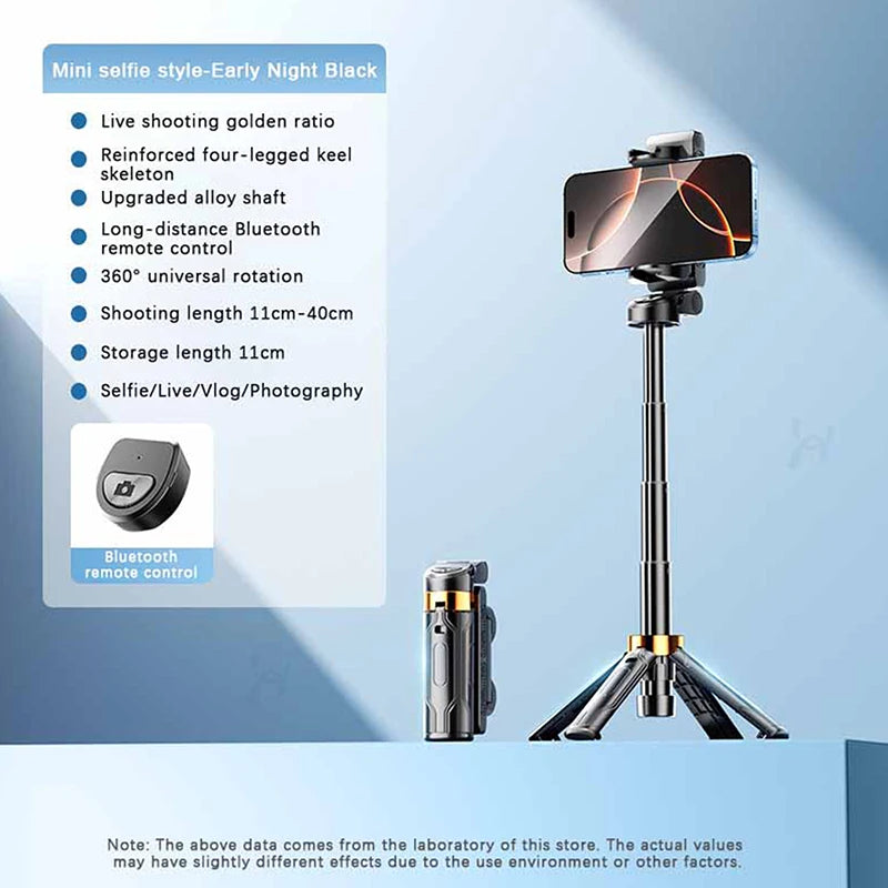 Super Mini Selfie Stick Portable Phone Holder Shooting Aid Versatile Integrated Design Bluetooth Remote - LKBA