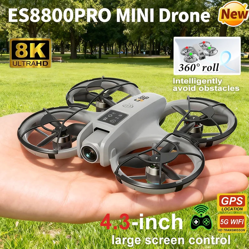 NEW ES800 Pro Mini Drone 1080P HD Camera Brushless Motor Obstacle Avoidance Aerial Photography Remote Control Aircraft Quadcopter - LKBA