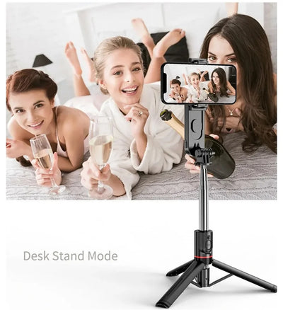 2025 New L15 Wireless Selfie Stick Tripod Stand Foldable Monopod with Led Light for Smart phones - LKBA