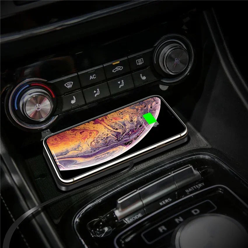 Silicone Pad Stand Wireless Charger Car For iPhone15 14 13 12 Xiaomi Samsung Huawei Mobile Phone Fast Car Wireless Charging - LKBA