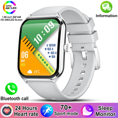 New For Xiaomi Ultra Thin Smart Watch Men 1.96" AMOLED 70+Sports Mode Health Monitor Bluetooth call Waterproof Smart Watch Woman - LKBA