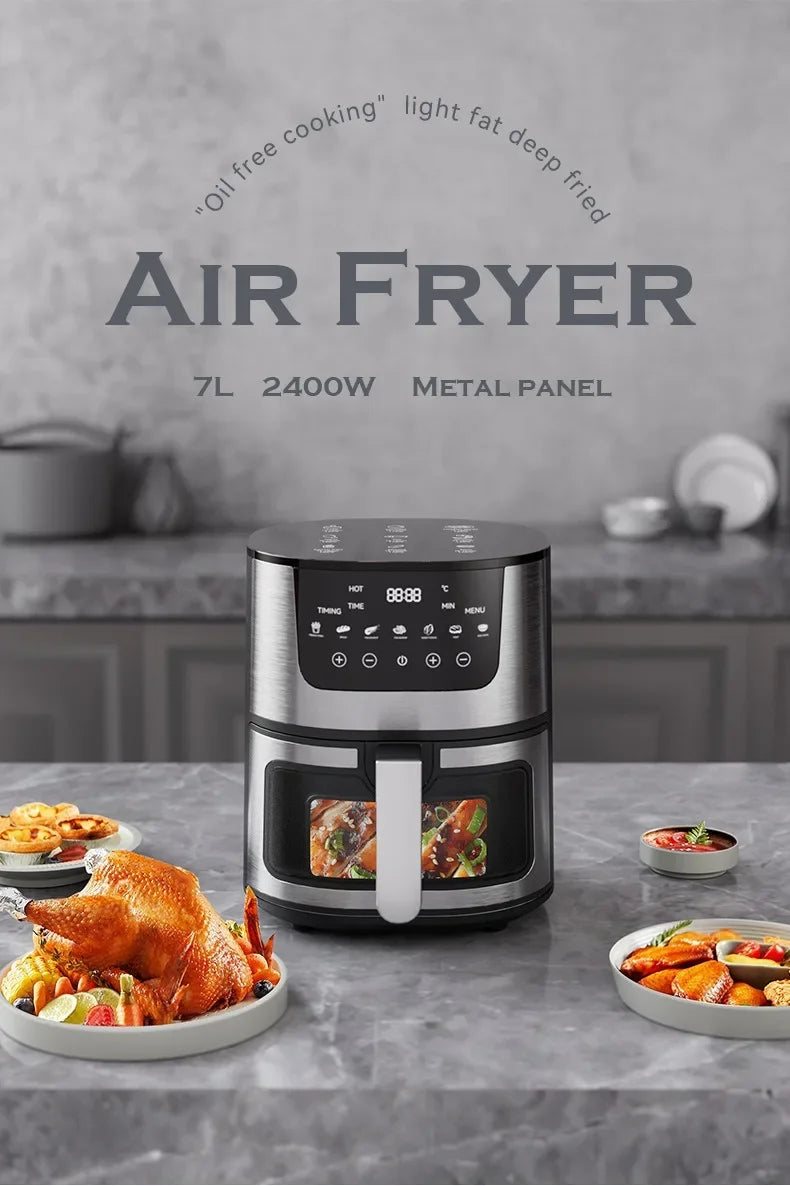 7L Electric Air Fryer Smart Multi-function Hot Convection Oven Deep Fryer Without Oil LED Touch Control - LKBA
