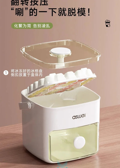 48 Grids Ice Tray Ice Model Machine Double-layer Large Capacity Ice Storage Machine Fridge - LKBA