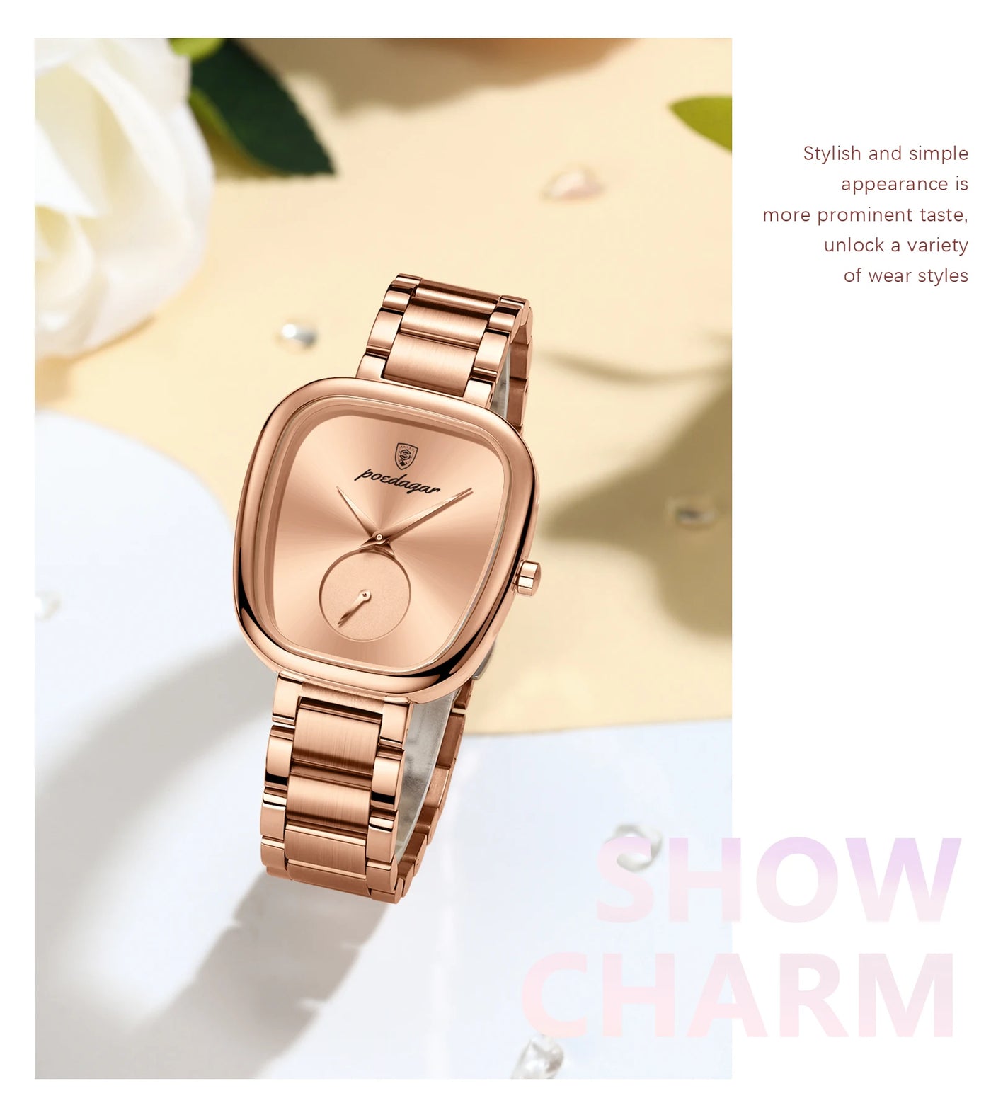 POEDAGAR Luxury Elegant Watch For Woman Waterproof Stainless Steel Quartz Women's Watches Simple High Quality Ladies Wristwatch - LKBA