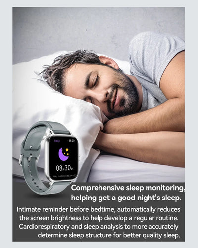 LAXASFIT 2025 Smart Watch Android IOS Bluetooth Talk Heart Rate Monitor Sleep Record Sports Smart Watch Ladies Men Gift - LKBA