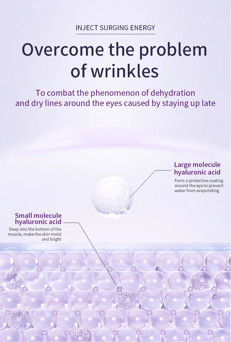 Anti-Wrinkle Anti Dark Circle Eye Cream Roller Massager Moisturizing Eye Bags Anti-Aging Hyaluronic Acid Eye Skin Care - LKBA