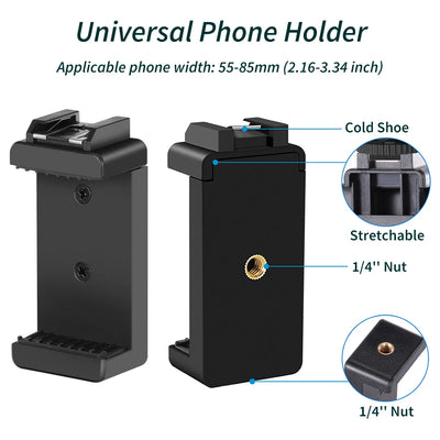 Portable Vlogging Kit 48IN Phone Camera Tripod with Microphone LED Light for Photo Vlog Selfie Interview Live Streaming - LKBA