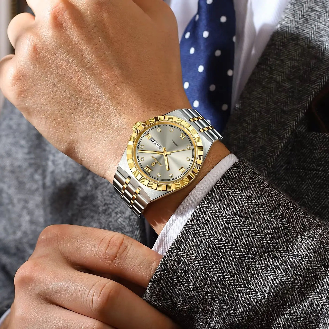 POEDAGAR Original Military Man Wristwatch Quartz Week Date Watch For Men Waterproof Luminous Stainless Steel Men's Watches Reloj - LKBA