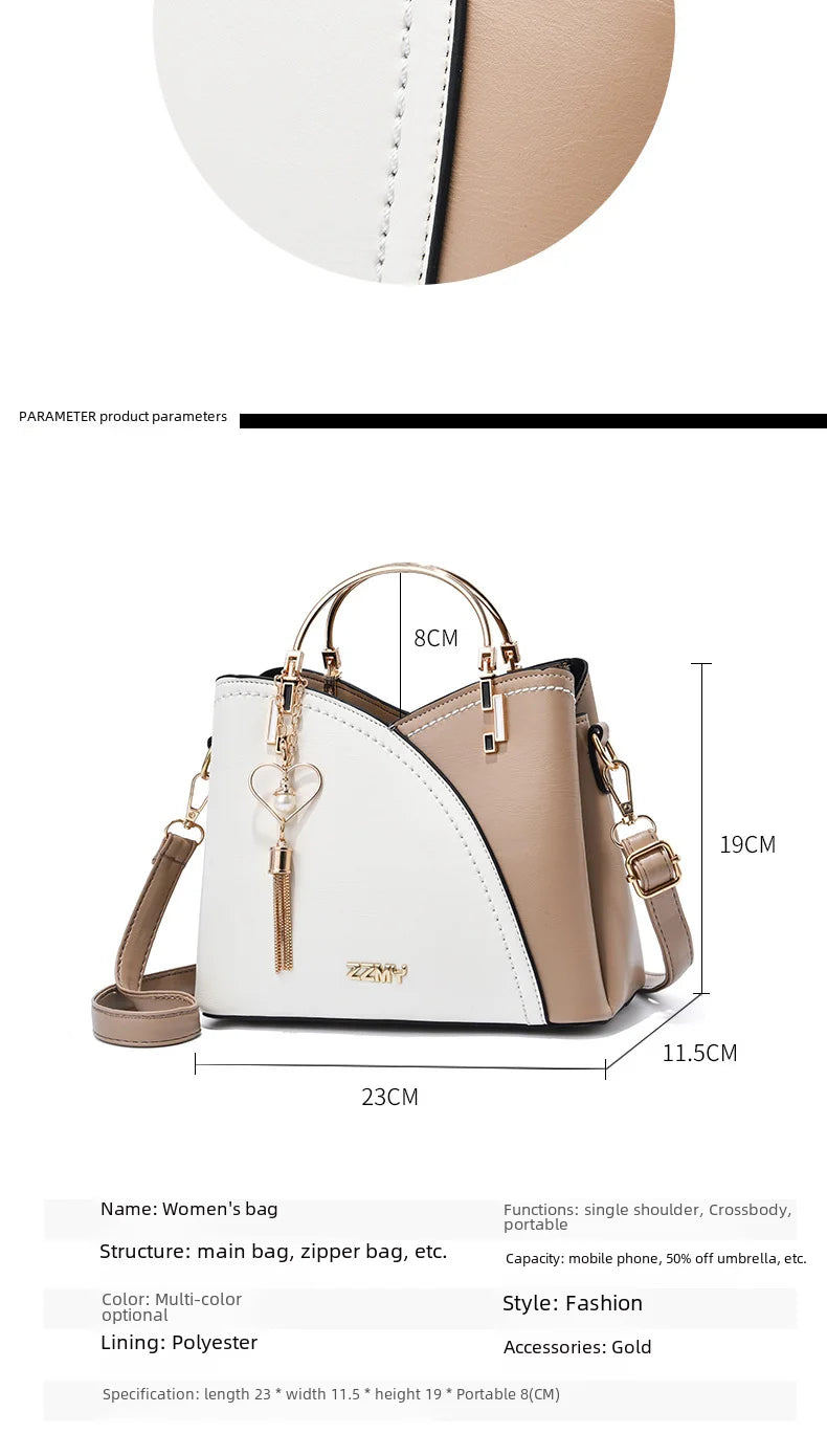 Trendy High-end Feel Women's Shoulder Bag 2021 New Color Blocking Large Capacity Fashionable Single Shoulder - LKBA