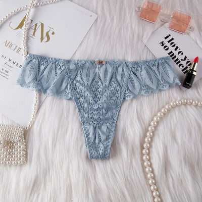 Women's Sexy String Panties Lace Thongs Lingerie Intimates Woman T-back Soft T-panties Designed Tangas Mujer - LKBA
