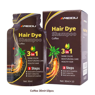 30ml/500ml 3-in-1 Quick Hair Dye Shampoo Natural Black Herbal Hair Dye Moisturizes Mild Hair Dye Conditioner Hair Care Products