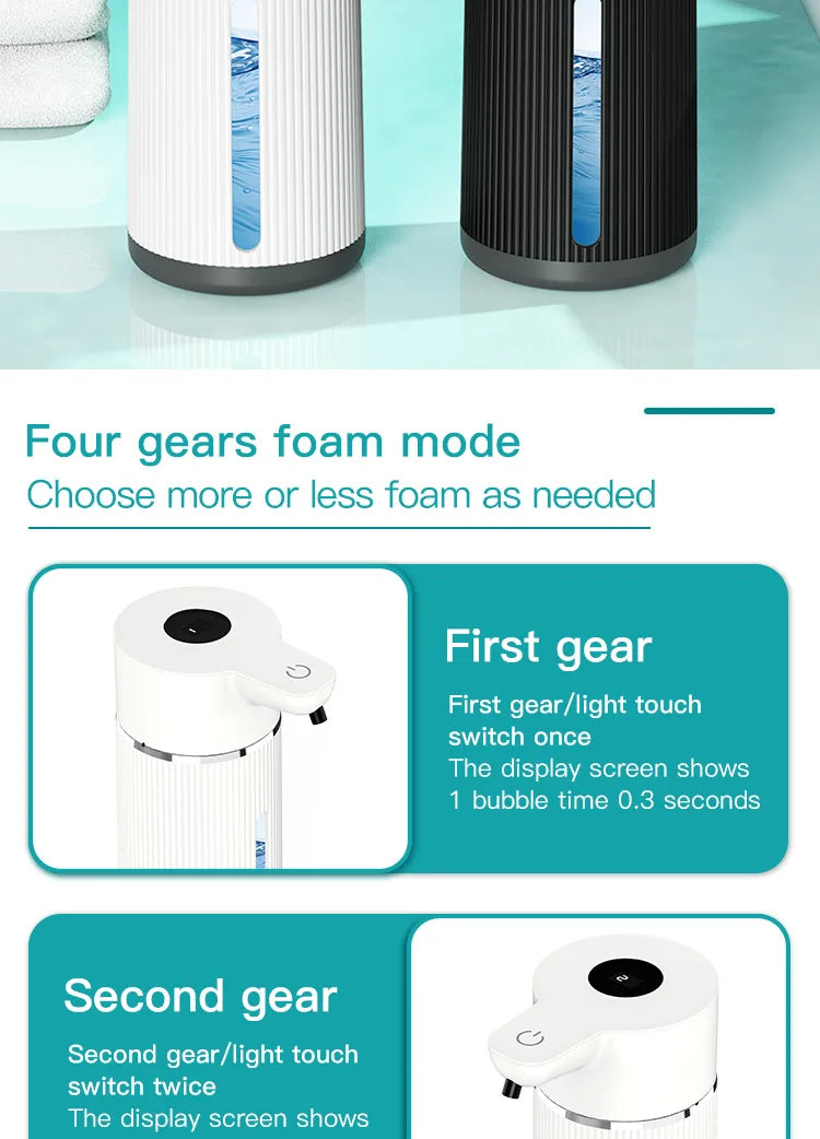 420ML Large Capacity Automatic Smart Senor Soap Dispenser Wall-Mounted Electric Foam/Liquid Model Hand Dish Washing Pump Machine - LKBA