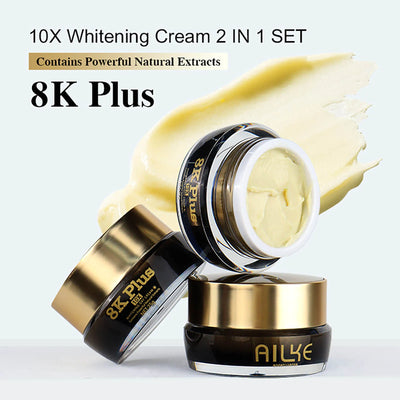AILKE Whitening Face Cream, Reduce Dark Spots, Sun Spots, Reduce Melanin, With Collagen, Glutathione, For All Skin Types - LKBA