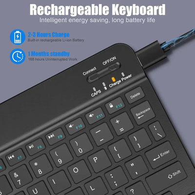 Bluetooth Keyboard for iPad 10th Generation iPad Pro 13 12 11 10 9 8 7 Inch iPad Air 13 11th iPad Mini, Tablets - LKBA