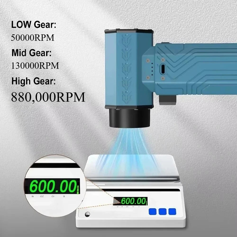 880000RPM Powerful  Mini Turbo Jet Fan Air Blower ,10000mAh 600g Thrust 70m/s Wind Brushless Duster leaf Removal Dryer keyboard - LKBA