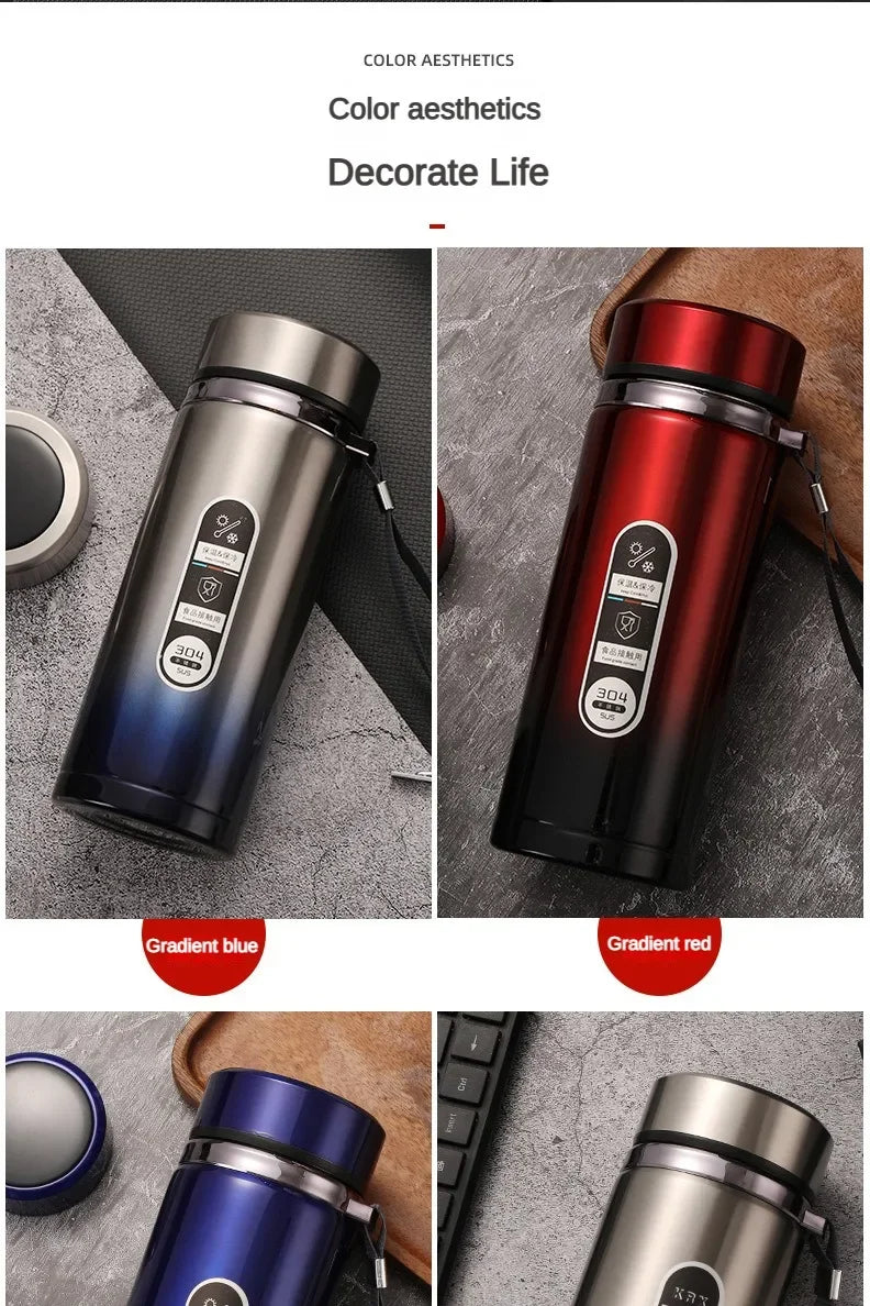500ML-1Liter Stainless Steel Thermos Bottle with LED Temperature Display Sus304 Tea Water Bottle Vacuum Flask Portable Cups - LKBA