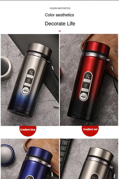 500ML-1Liter Stainless Steel Thermos Bottle with LED Temperature Display Sus304 Tea Water Bottle Vacuum Flask Portable Cups - LKBA