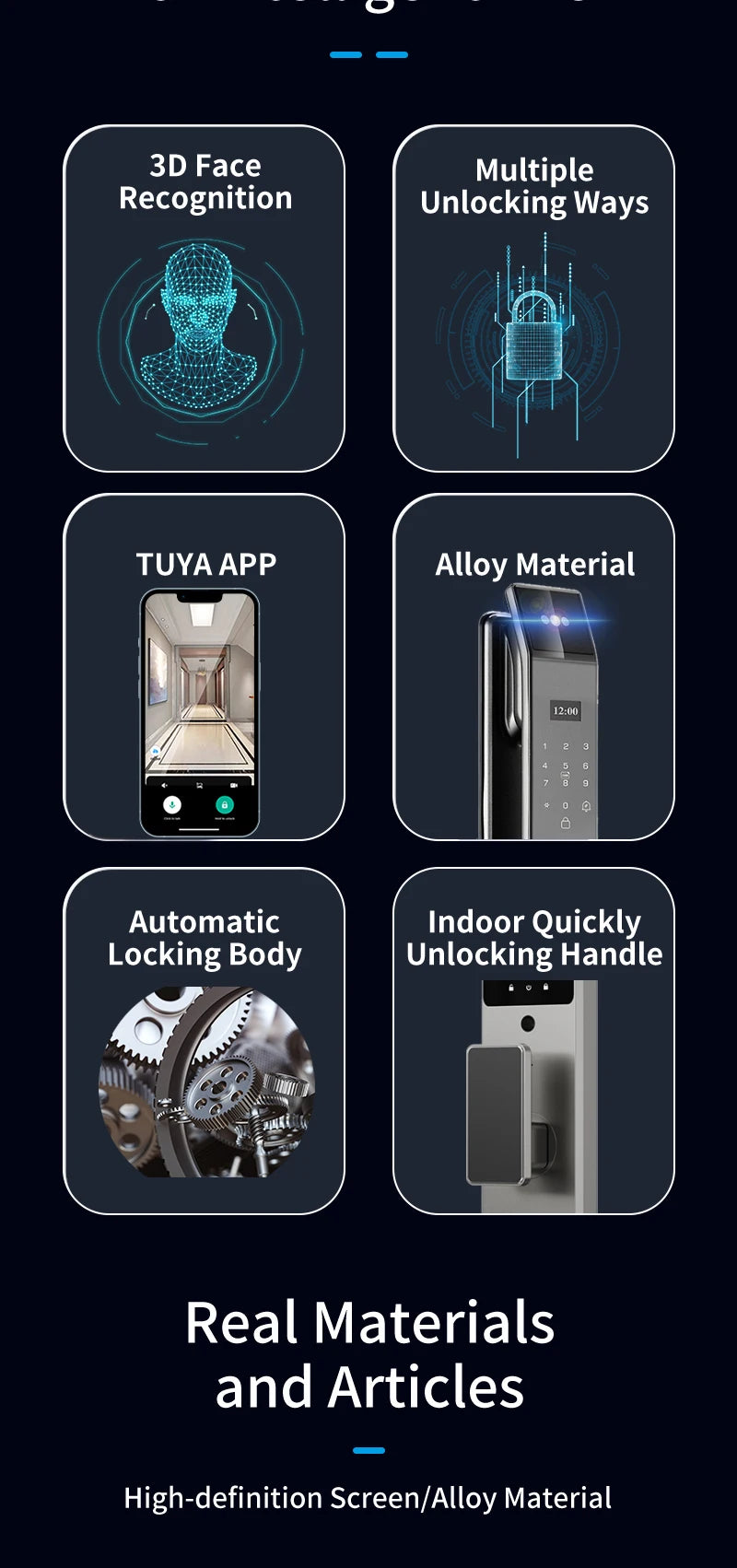 XSDTS Wifi Tuya APP Face Recognition Smart Door Lock with Camera Video Call Voice Intercom Digital Door Lock Automatic Door Lock - LKBA