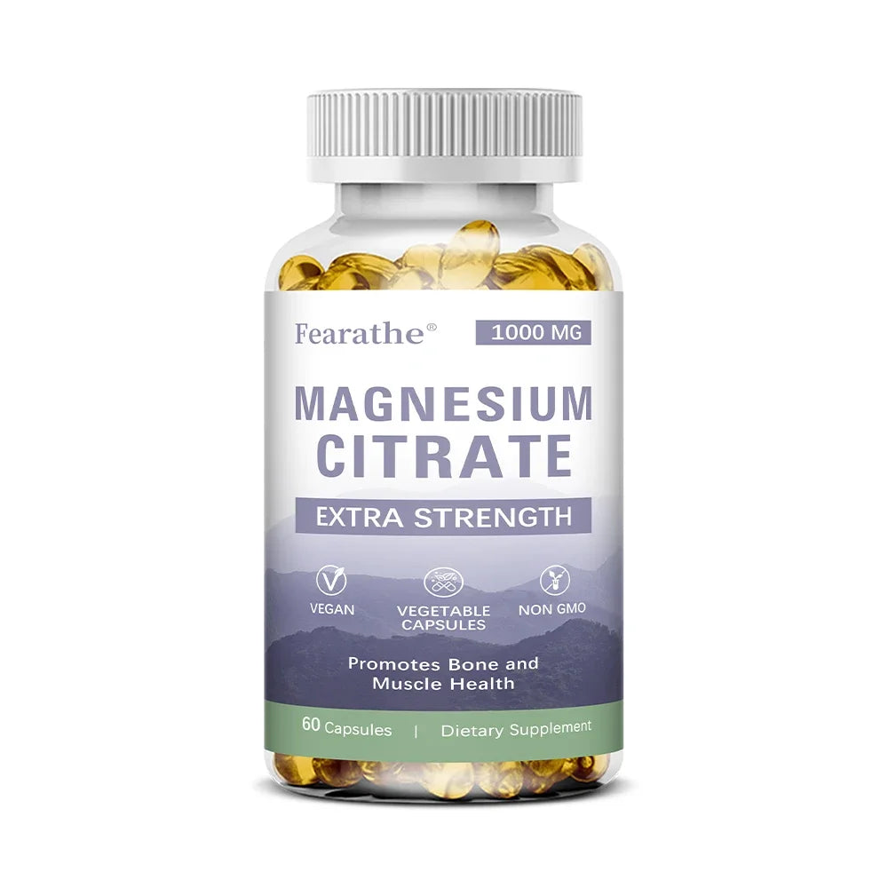 Magnesium Citrate - Supplement for Bone, Sleep, Heart Health, Nerve, Muscle & Metabolism,Easily Absorbed,Non-GMO - LKBA