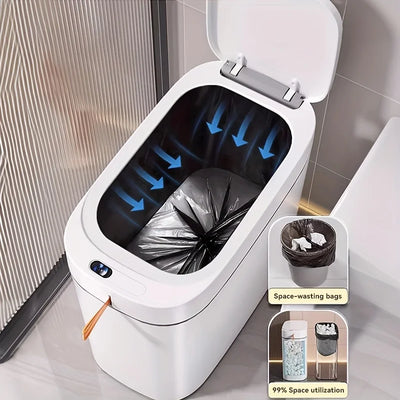 Smart Sensor Garbage Bathroom Trash Can Automatic Adsorption Bag Household Toilet Induction Waterproof Garbage Can Home Supplies - LKBA