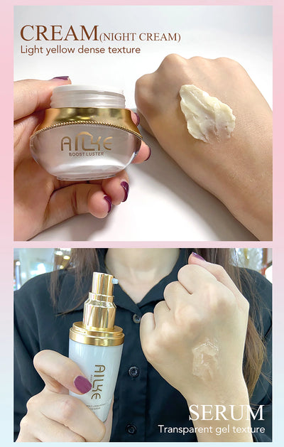 AILKE Whitening Anti-wrinkle Freckle Face Cream With Collagen Hyaluronic Acid Rose Skin Care Women Korean Facial Moisturizer Set - LKBA