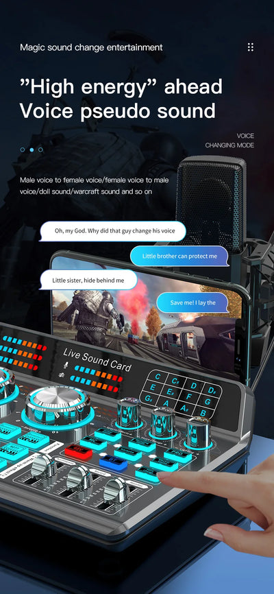 Live Sound Card for Mobile & Computer Universal Recording Mic Head Dedicated for Singing and Live Streaming - LKBA