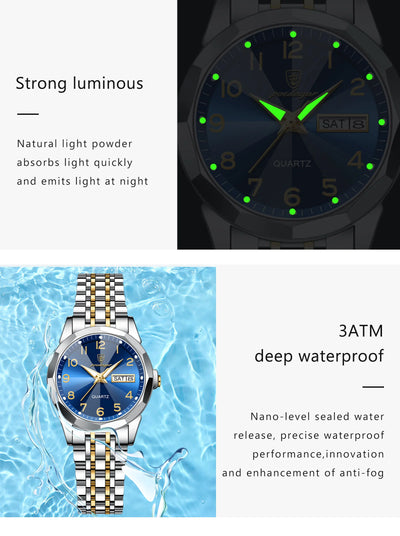 POEDAGAR Luxury Ladies Wristwatch Waterproof Luminous Date Week Women Quartz Watch Stainless Steel Women‘s Watches Female Reloj - LKBA