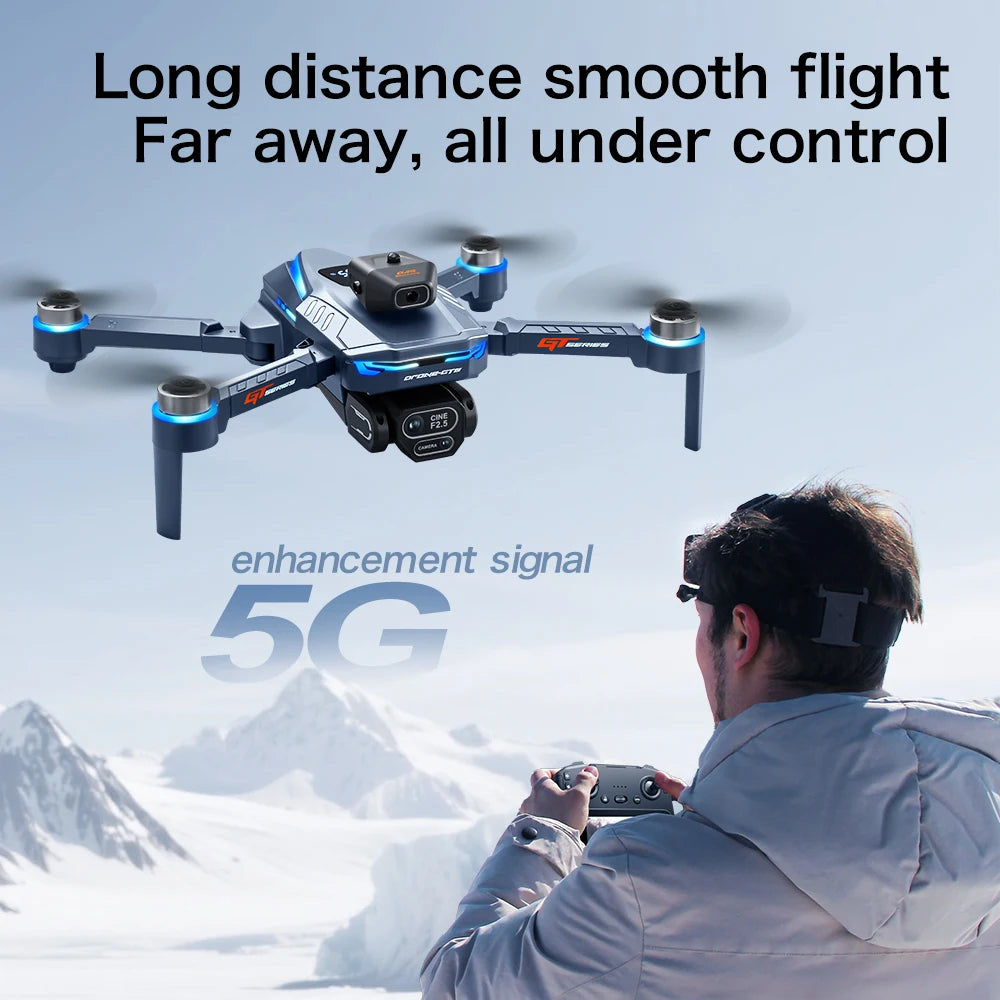 Professional Drone GT8 8K Wide-Angle HD 1080P Camera Wi-Fi FPV Height Hold Foldable RC Drone Quadrotor Helicopter - LKBA