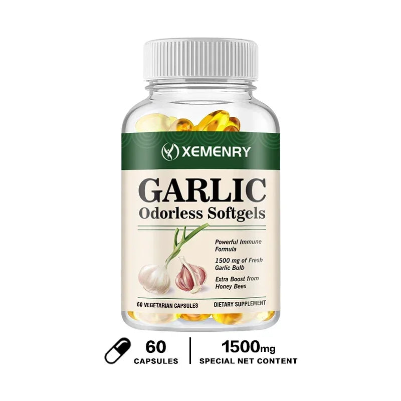 Odorless Garlic Capsules - Balance Cholesterol Levels, Support Heart and Cardiovascular Health - LKBA